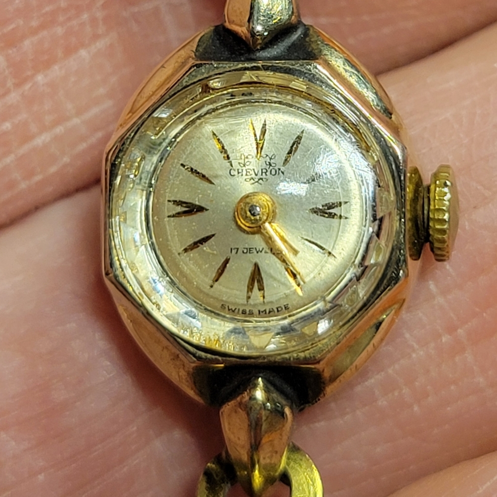 Vintage 1950s ladies Chevron watch a classic little mechanical watch.